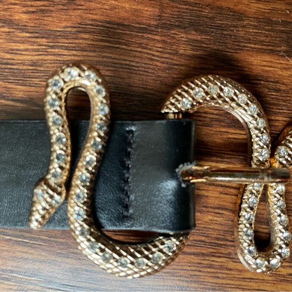 Faux leather rhinestone snake buckle belt - Picture 8 of 8